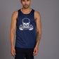 Devil Fit Printed Navy Blue Vest (Activewear) for Men - Go Devil