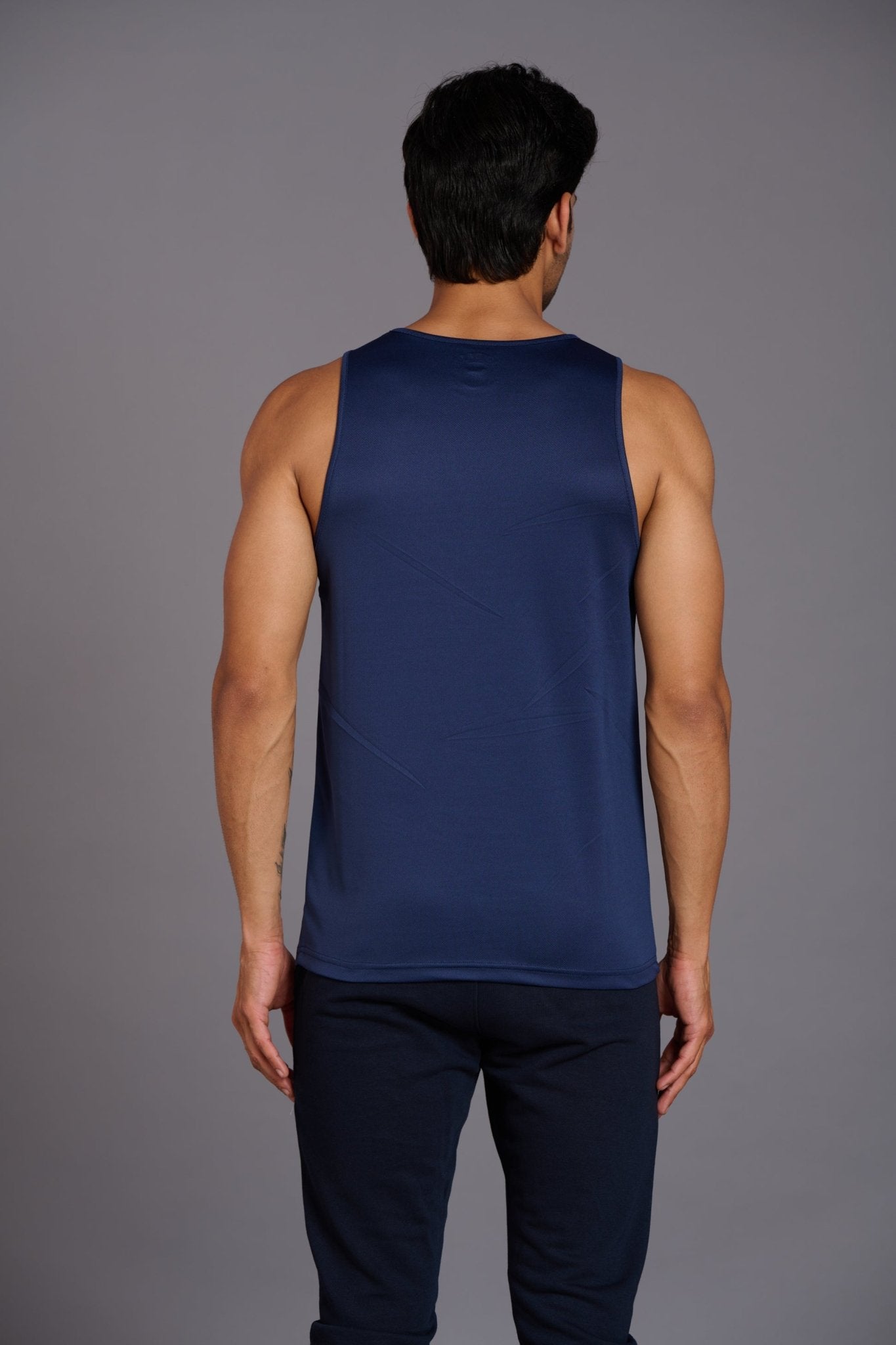 Devil Fit Printed Navy Blue Vest (Activewear) for Men - Go Devil