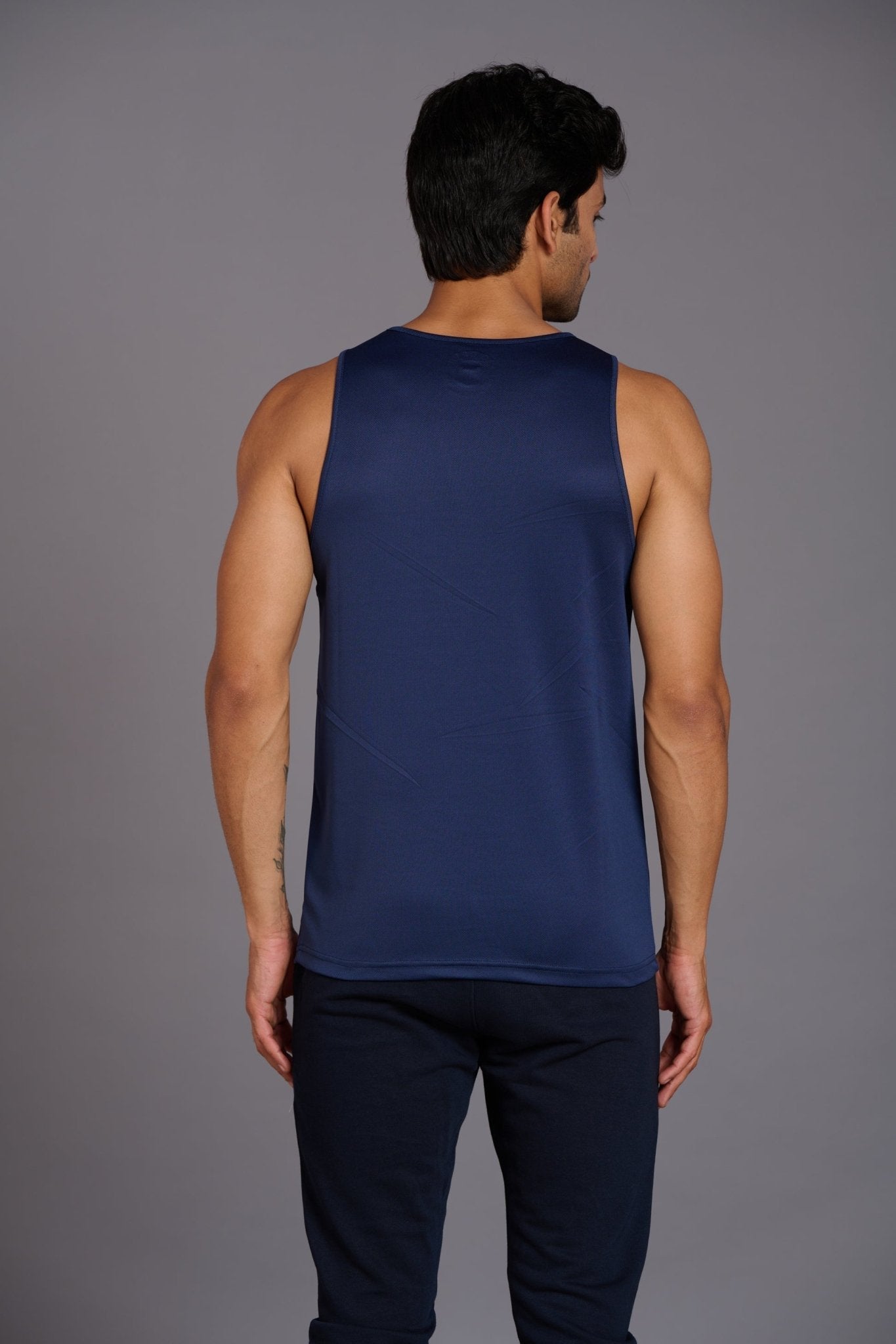 Devil Fit Printed Navy Blue Vest (Activewear) for Men - Go Devil