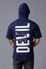 Devil (in White) Printed Hooded Oversized T-Shirt for Men - Go Devil