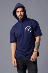 Devil (in White) Printed Hooded Oversized T-Shirt for Men - Go Devil