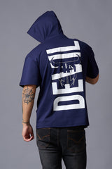 Devil (in White) Printed Hooded Oversized T-Shirt for Men - Go Devil