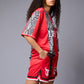 Devil (in White) Printed Red and Black Snake Co-ord Set for Women - Go Devil