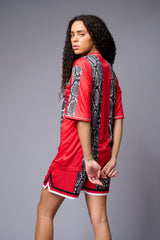 Devil (in White) Printed Red and Black Snake Co-ord Set for Women - Go Devil