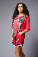 Devil (in White) Printed Red and Black Snake Co-ord Set for Women - Go Devil
