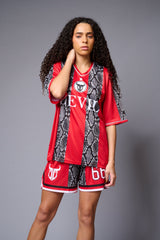 Devil (in White) Printed Red and Black Snake Co-ord Set for Women - Go Devil