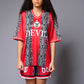 Devil (in White) Printed Red and Black Snake Co-ord Set for Women - Go Devil
