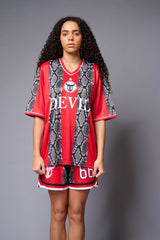 Devil (in White) Printed Red and Black Snake Co-ord Set for Women - Go Devil