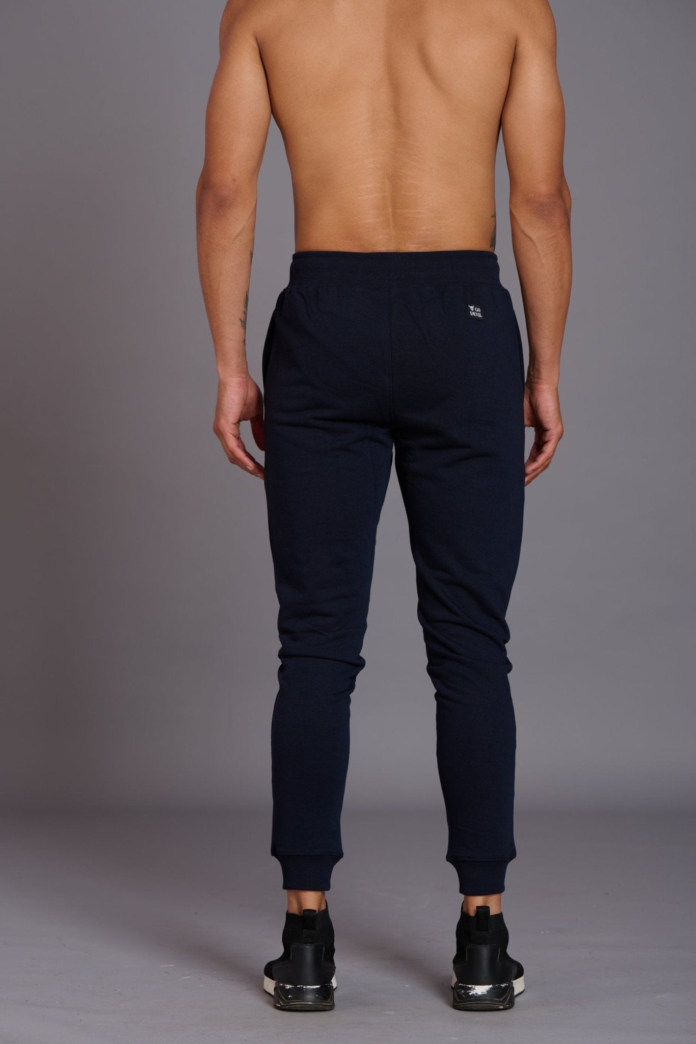 Devil Printed Black Joggers for Men - Go Devil