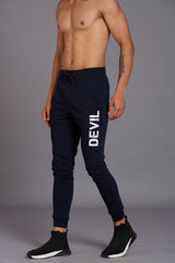 Devil Printed Black Joggers for Men - Go Devil