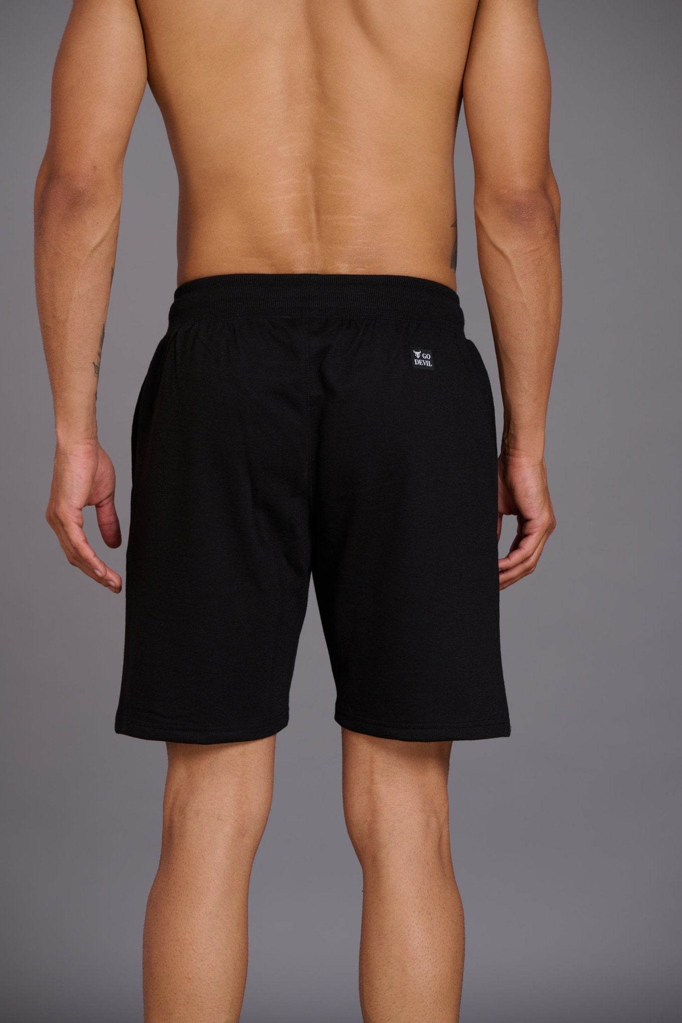 Devil Printed Black Shorts for Men - Go Devil