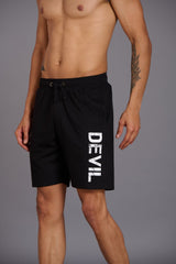 Devil Printed Black Shorts for Men - Go Devil