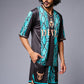 Devil Printed Snake Design in Green & Black Co-ord Set for Men - Go Devil