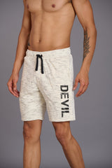 Devil Printed White Shorts for Men - Go Devil