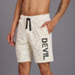 Devil Printed White Shorts for Men - Go Devil