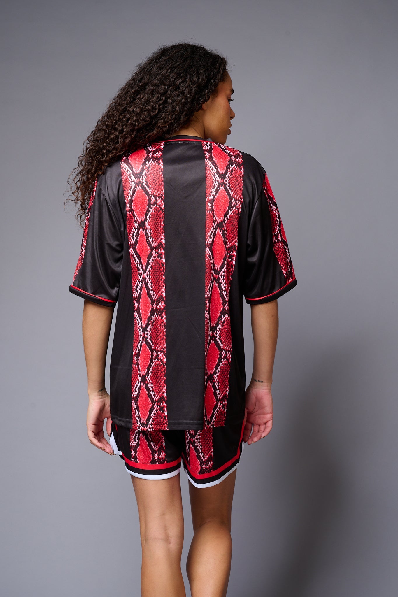 Devil Red & Black Snake Print Co-ord Set for Women - Go Devil