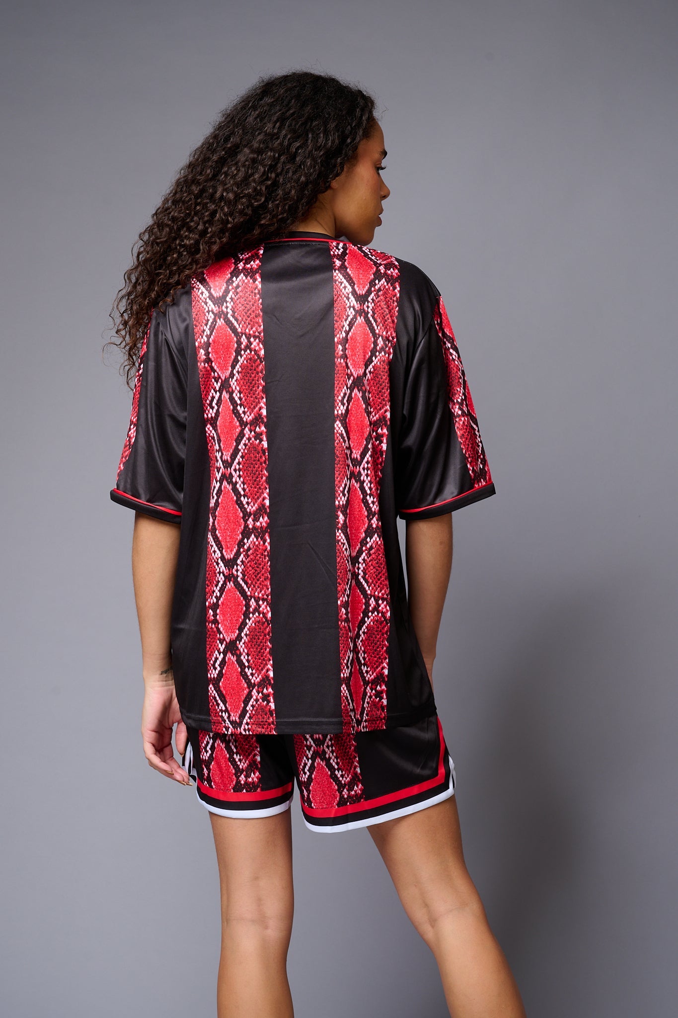 Devil Red & Black Snake Print Co-ord Set for Women - Go Devil