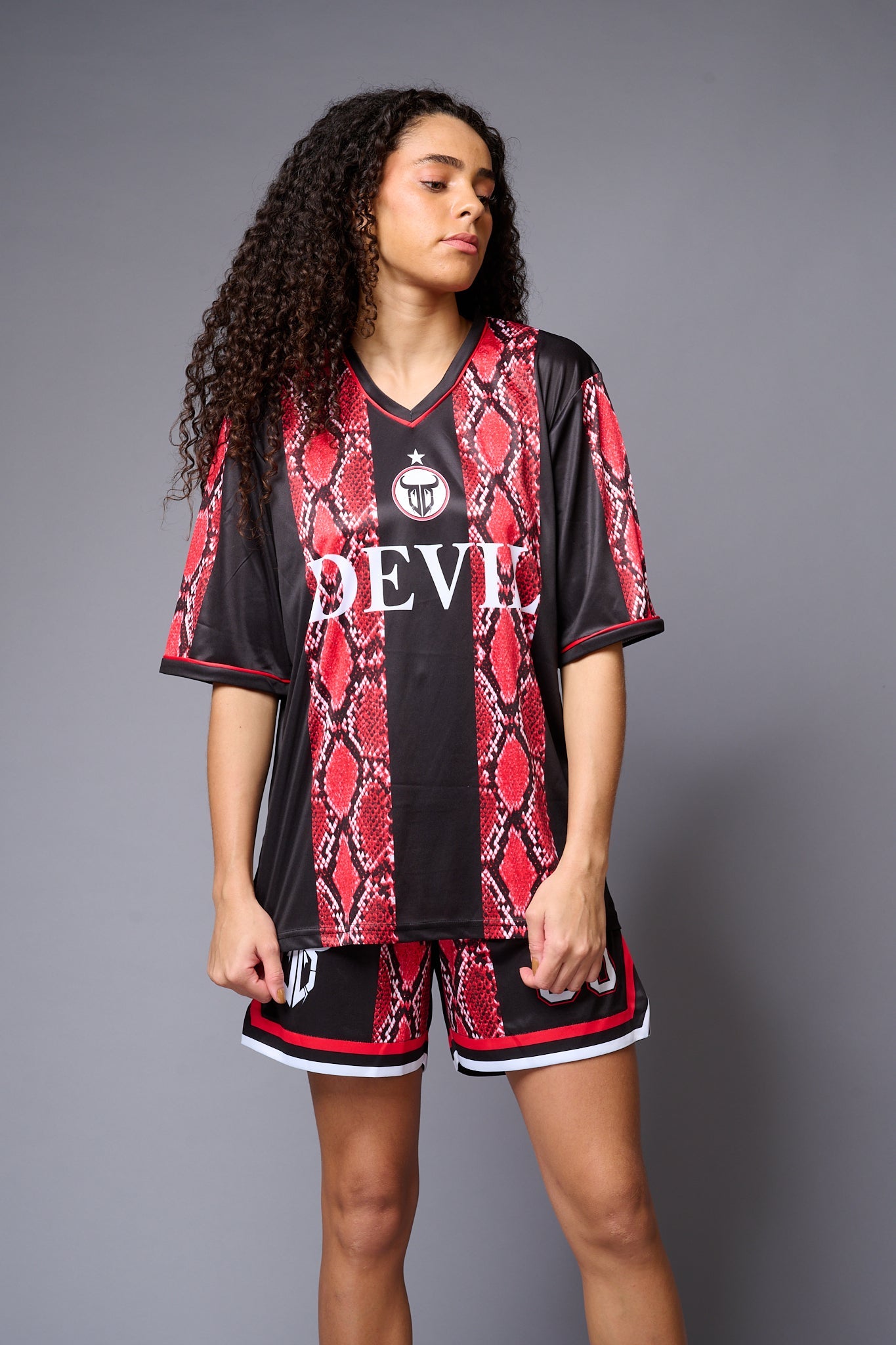 Devil Red & Black Snake Print Co-ord Set for Women - Go Devil