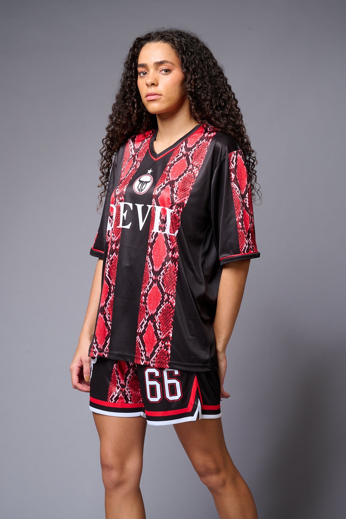 Devil Red & Black Snake Print Co-ord Set for Women - Go Devil