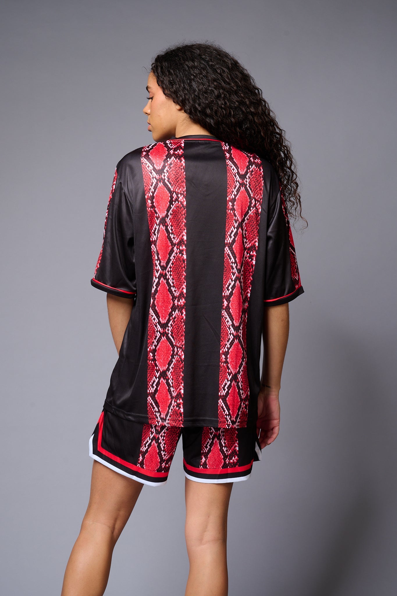 Devil Red & Black Snake Print Co-ord Set for Women - Go Devil