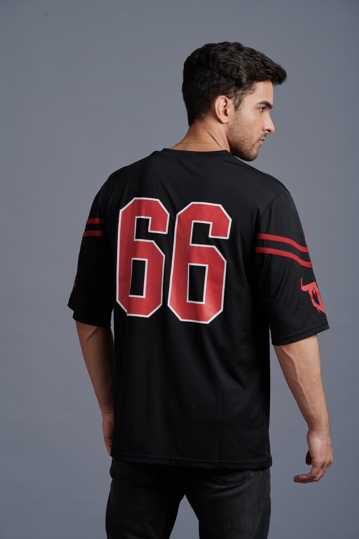 Devil Signature Jersy 66 Printed Black & Burgundy for Men - Go Devil