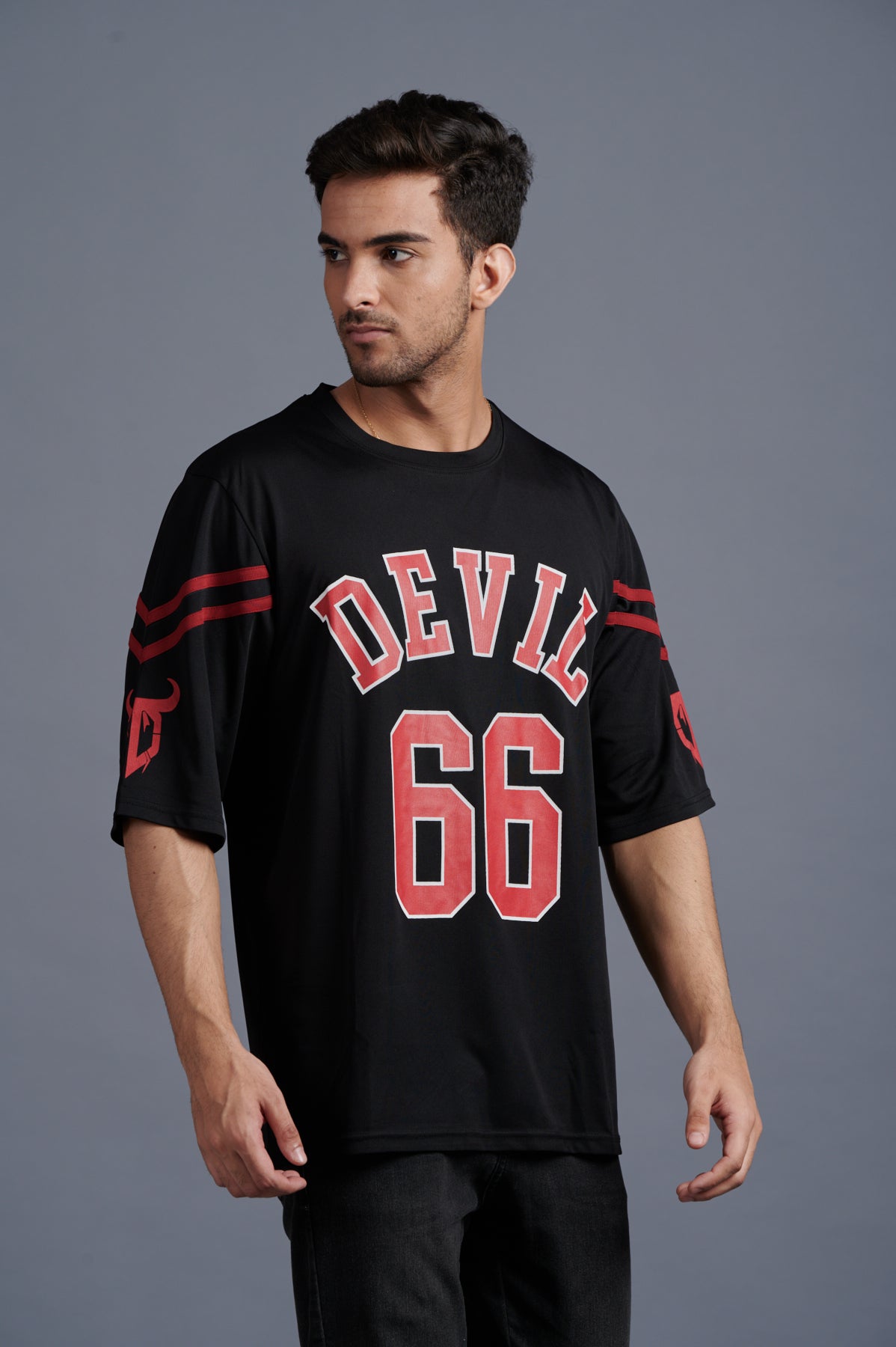 Devil Signature Jersy 66 Printed Black & Burgundy for Men - Go Devil