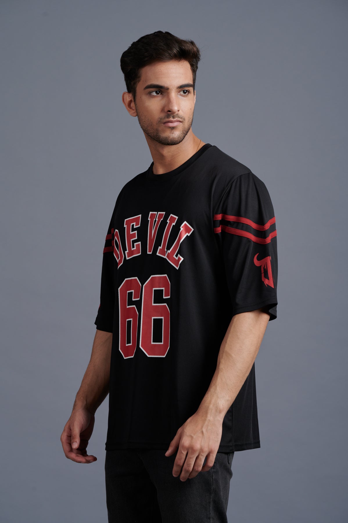 Devil Signature Jersy 66 Printed Black & Burgundy for Men - Go Devil