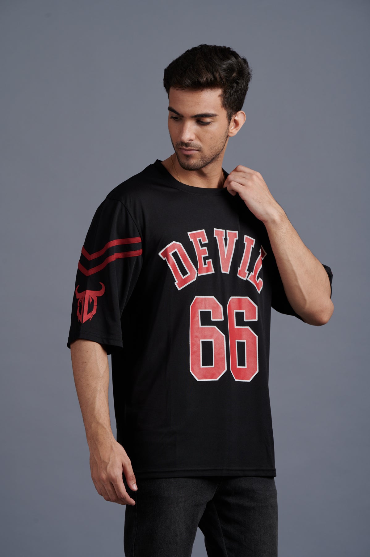 Devil Signature Jersy 66 Printed Black & Burgundy for Men - Go Devil