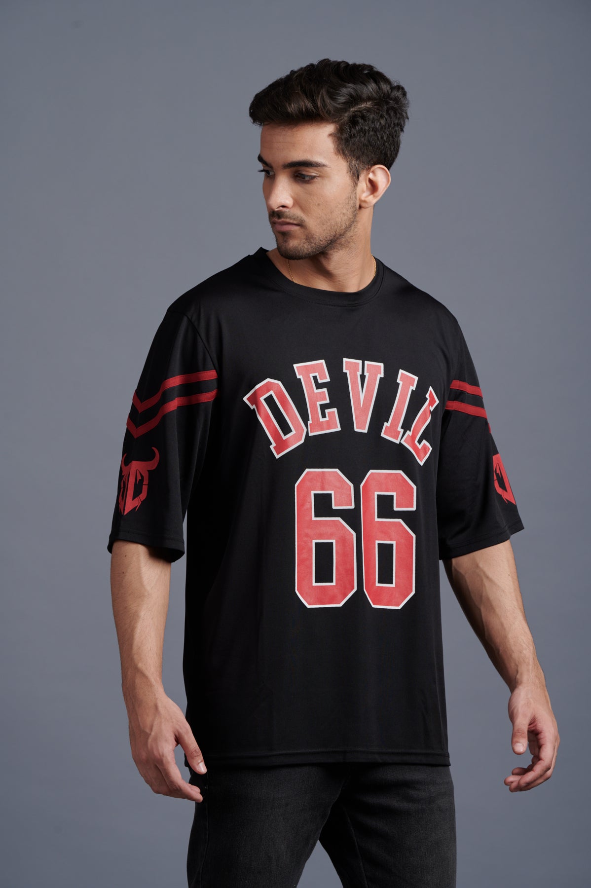 Devil Signature Jersy 66 Printed Black & Burgundy for Men - Go Devil