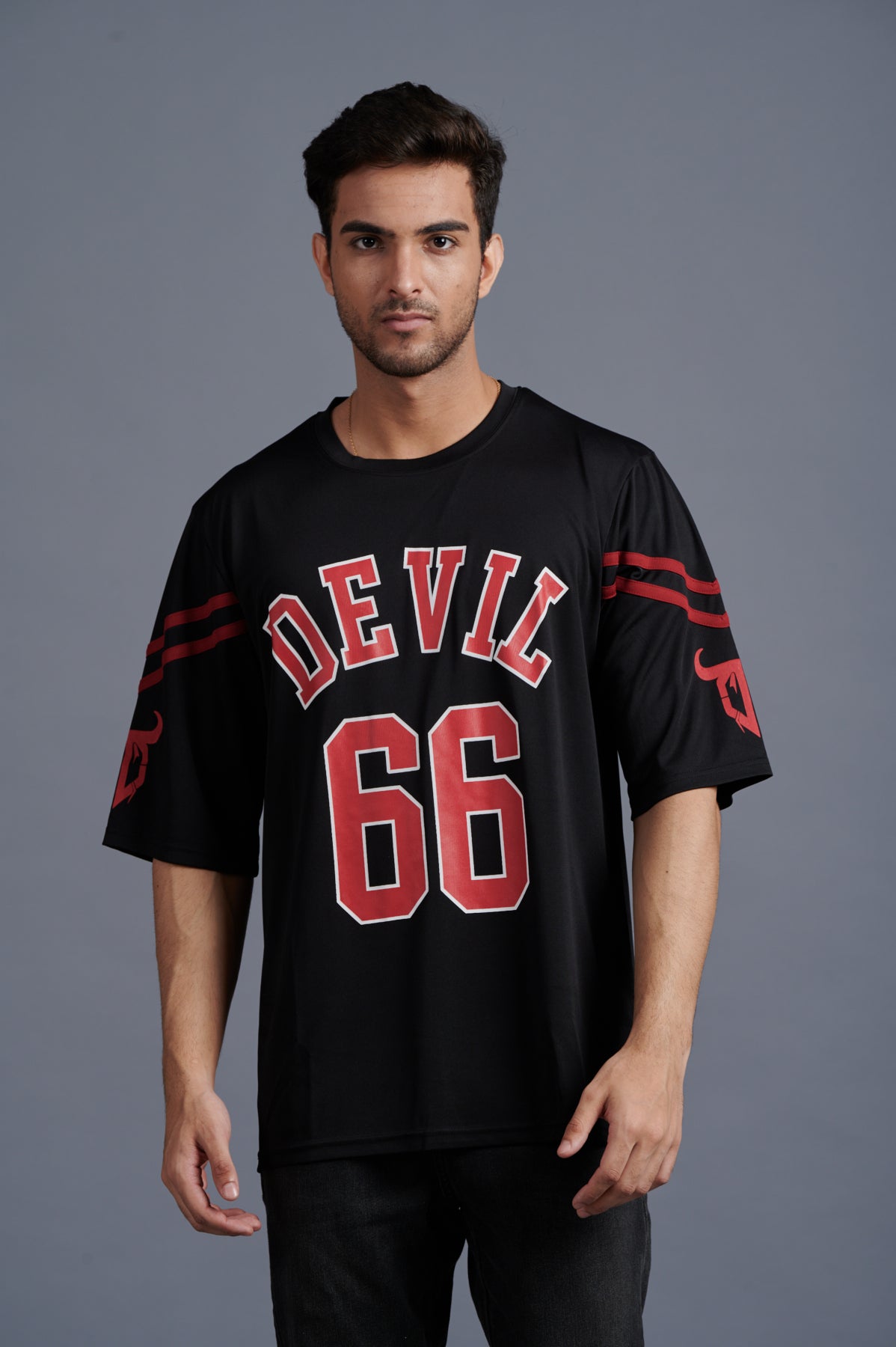 Devil Signature Jersy 66 Printed Black & Burgundy for Men - Go Devil