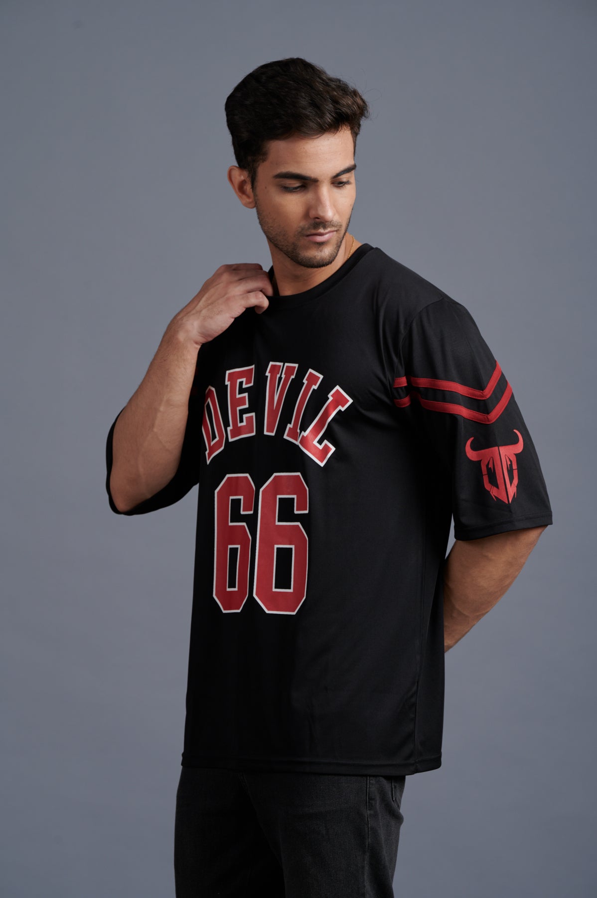 Devil Signature Jersy 66 Printed Black & Burgundy for Men - Go Devil