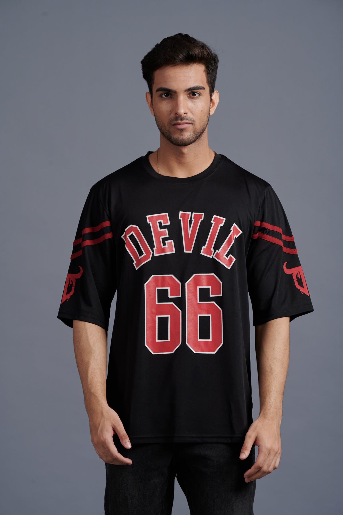 Devil Signature Jersy 66 Printed Black & Burgundy for Men - Go Devil