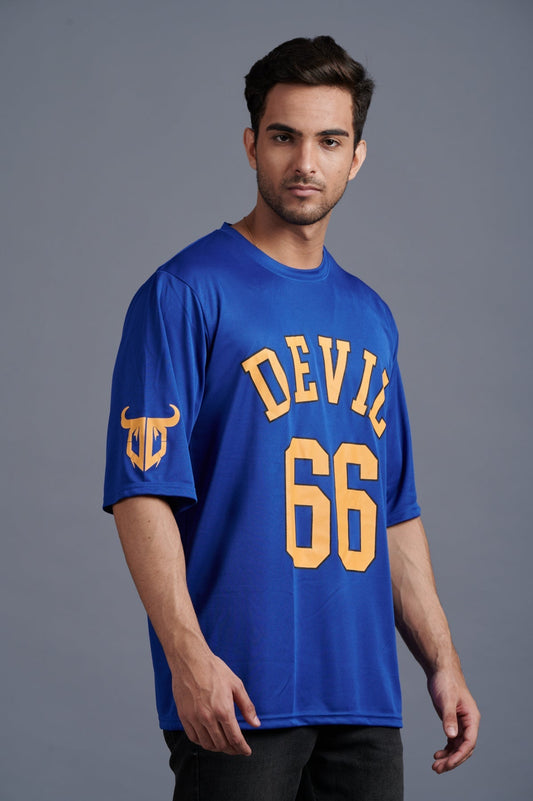 Devil Signature Jersy 66 Printed Royal & Yellow for Men - Go Devil