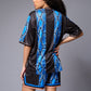 Devil (with logo) Blue & Black Snake Print Co-ord Set for Women - Go Devil