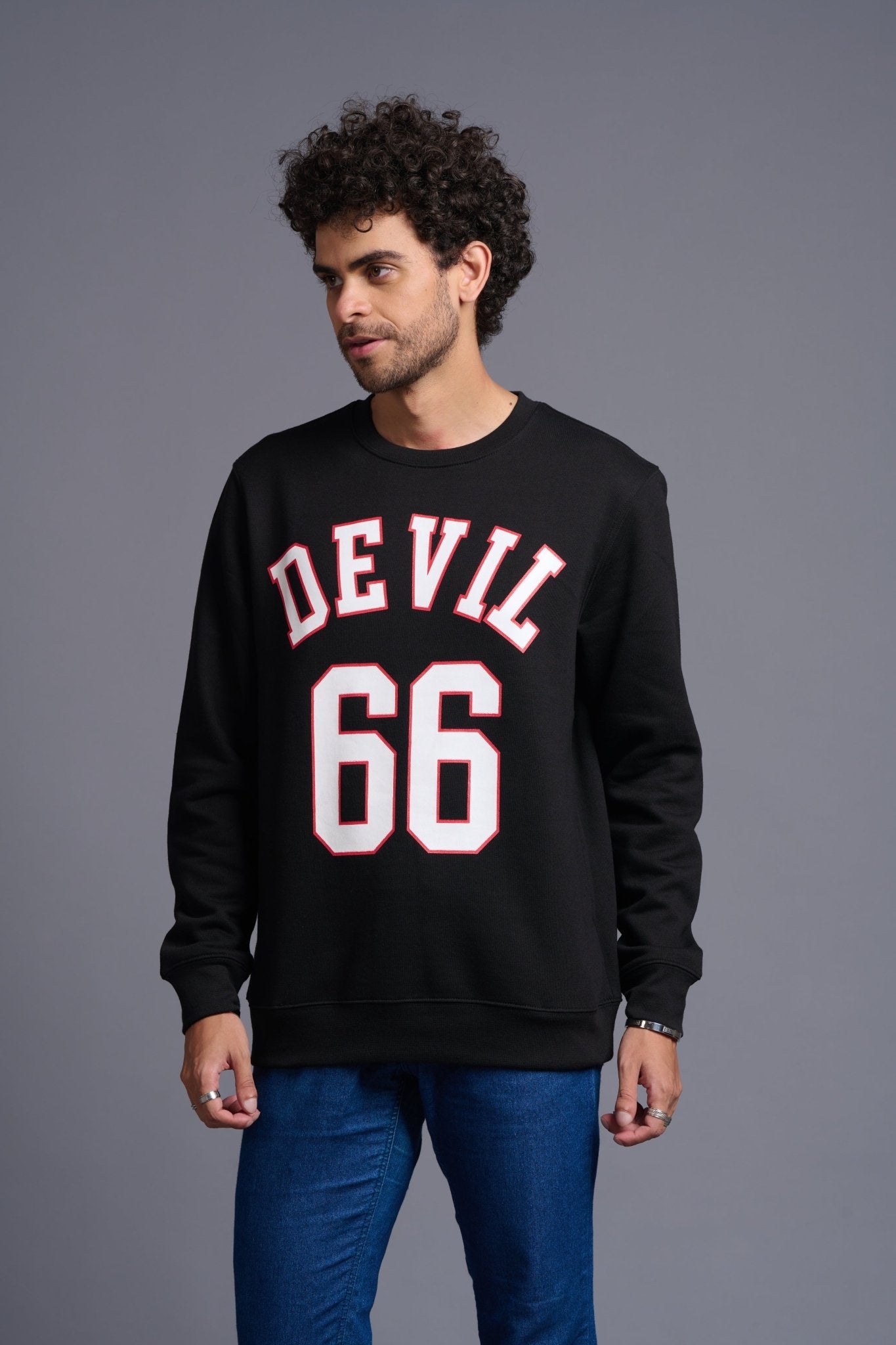 Devil66 Black Sweatshirt for Men - Go Devil