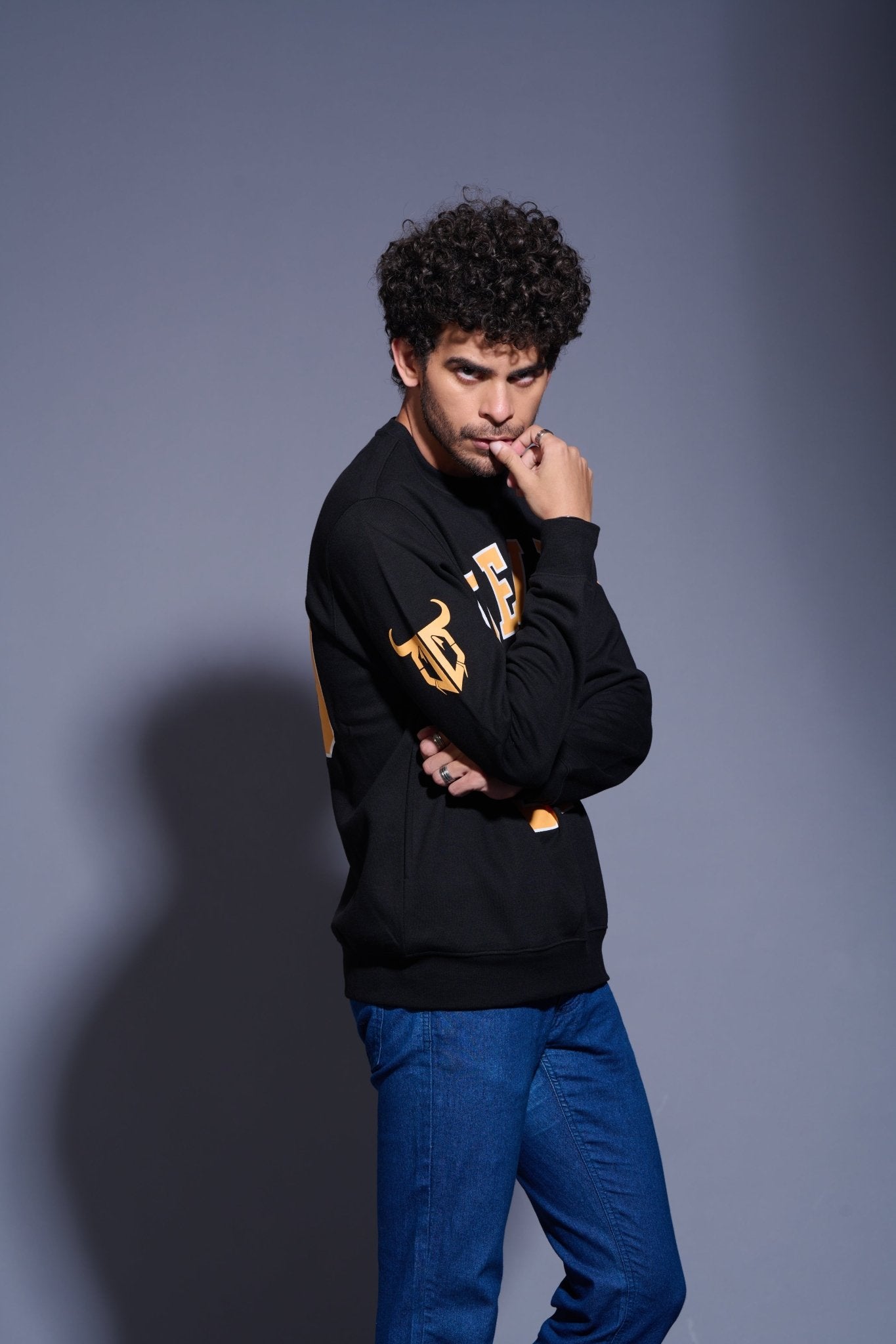 Devil66 Printed Black and Yellow Sweatshirt for Men - Go Devil