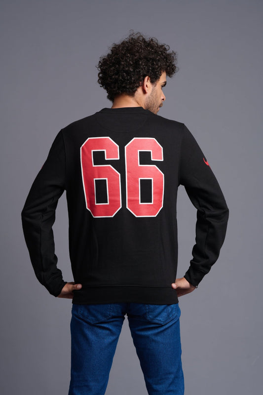Devil66 Printed Black Sweatshirt for Men - Go Devil