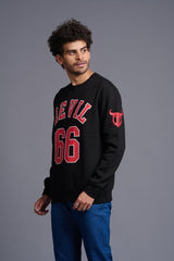 Devil66 Printed Black Sweatshirt for Men - Go Devil