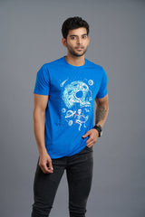 Devil's Space Printed Royal Blue T-Shirt for Men - Go Devil