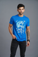 Devil's Space Printed Royal Blue T-Shirt for Men - Go Devil