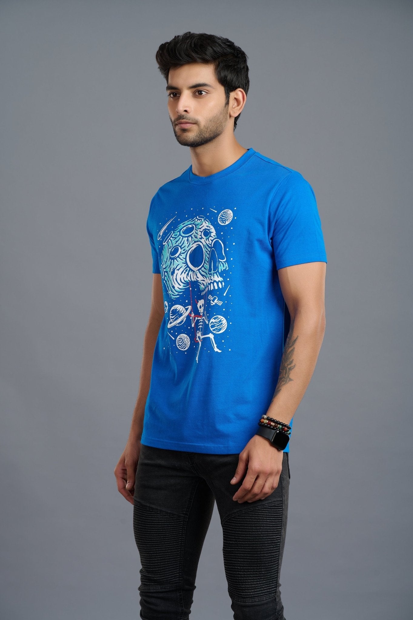 Devil's Space Printed Royal Blue T-Shirt for Men - Go Devil