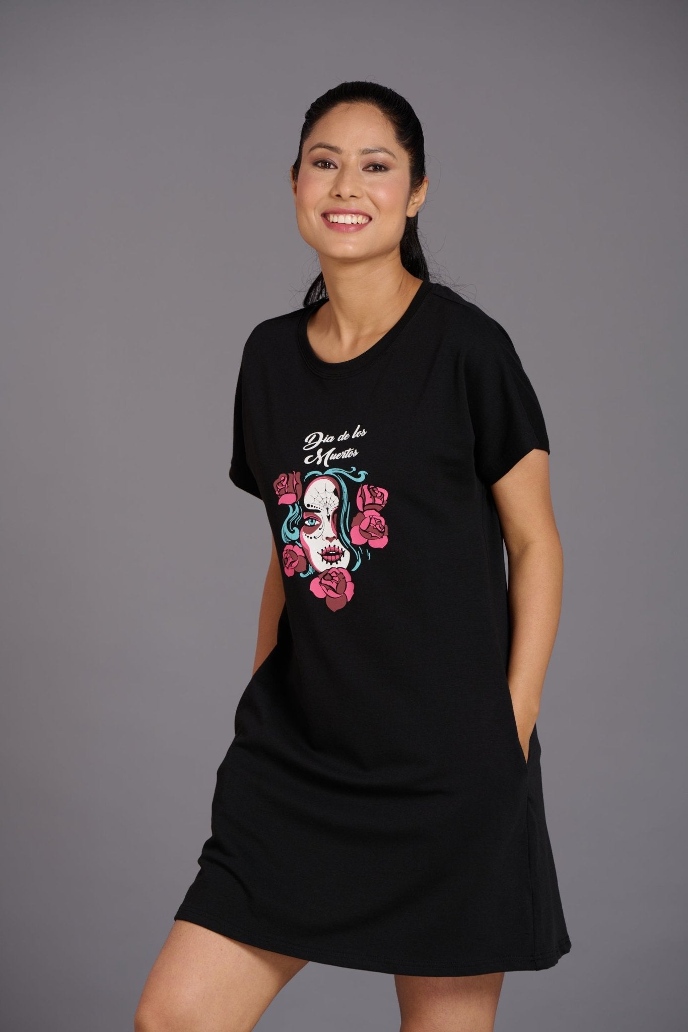 Dia De Los Muertos Black Dress for Women - Go Devil