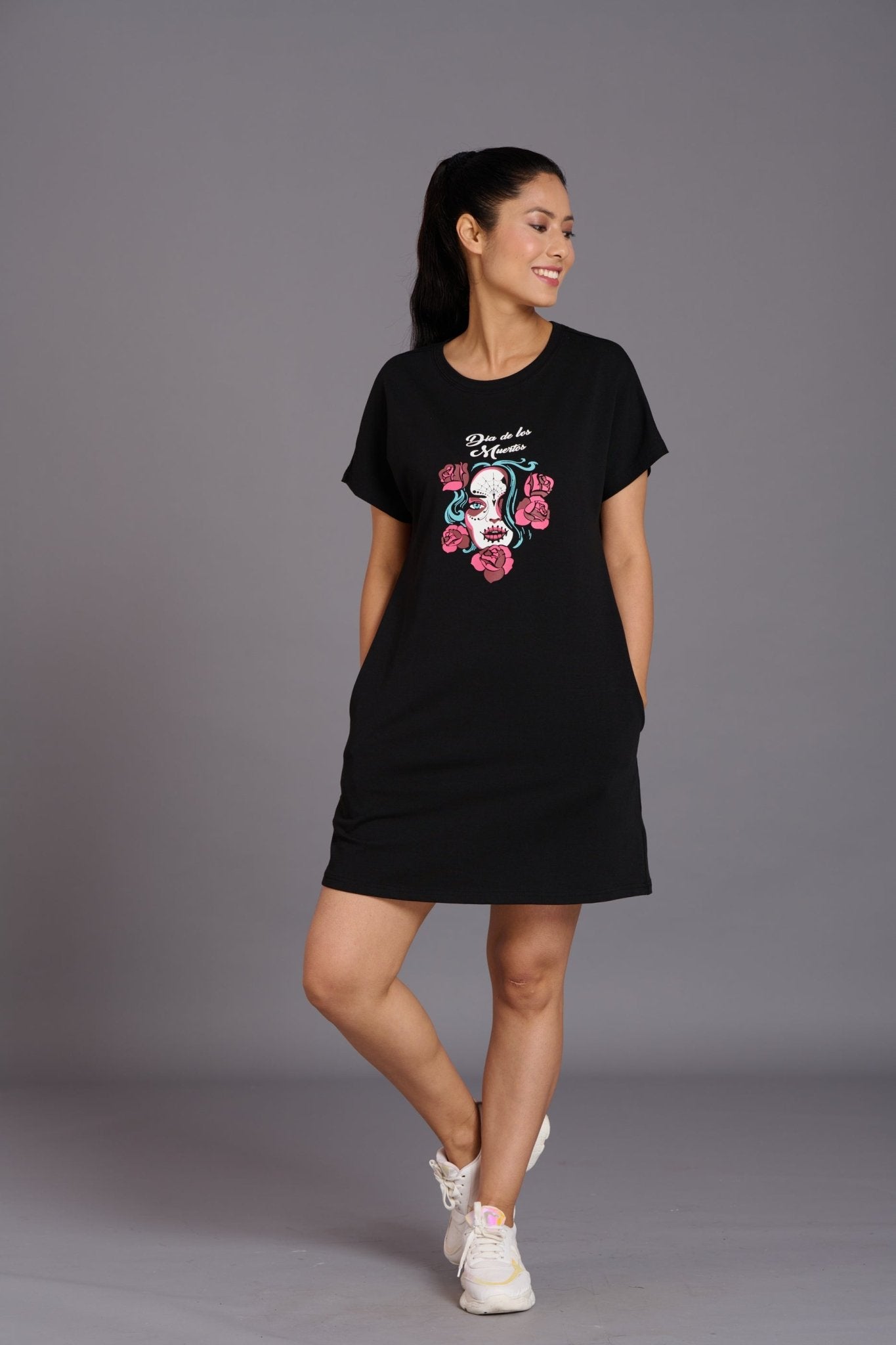 Dia De Los Muertos Black Dress for Women - Go Devil