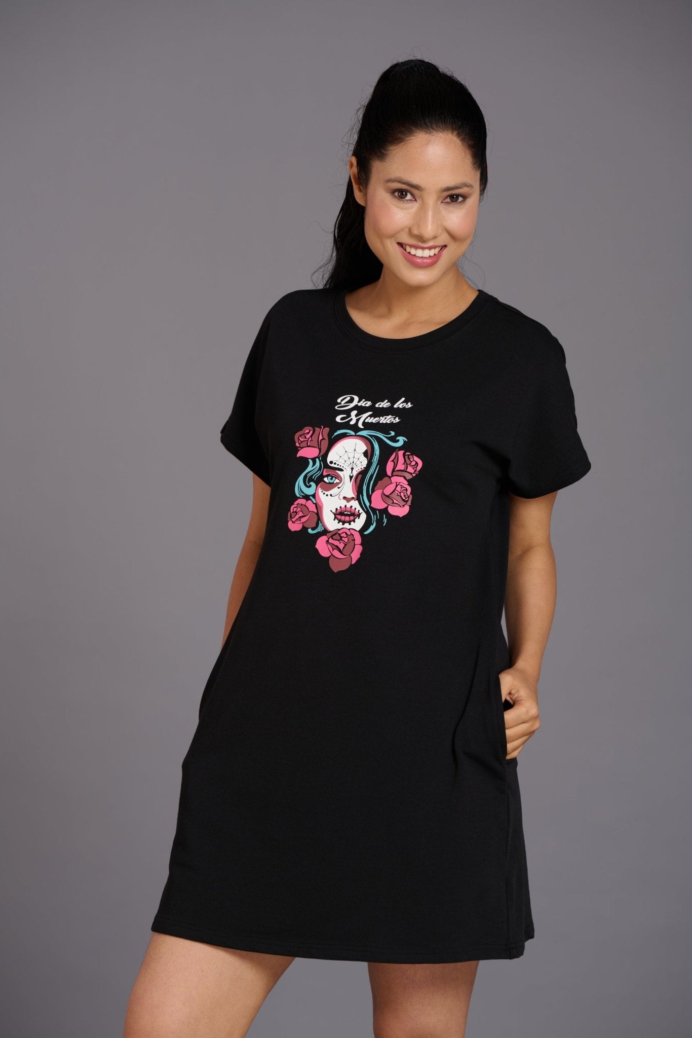 Dia De Los Muertos Black Dress for Women - Go Devil