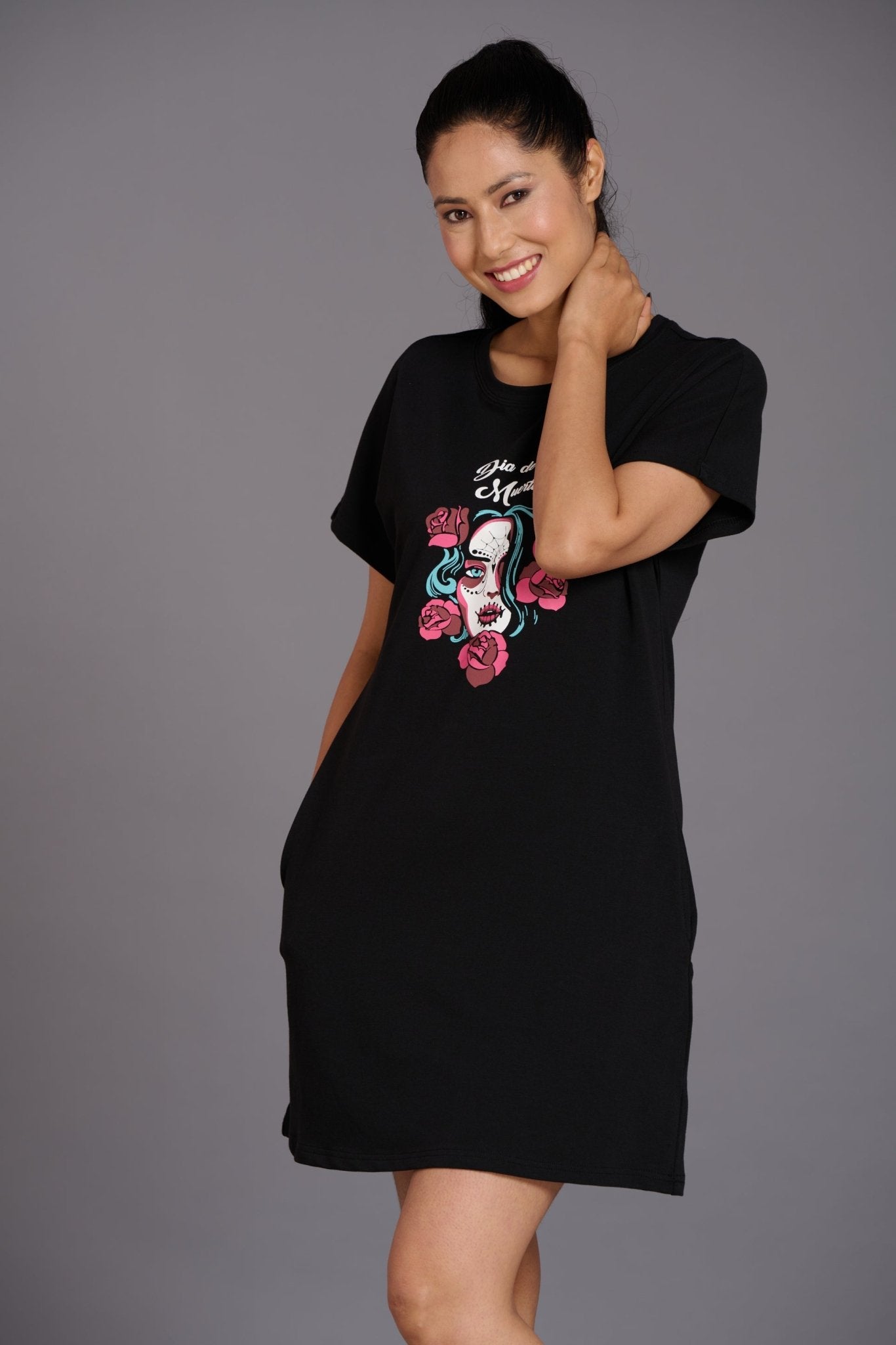 Dia De Los Muertos Black Dress for Women - Go Devil