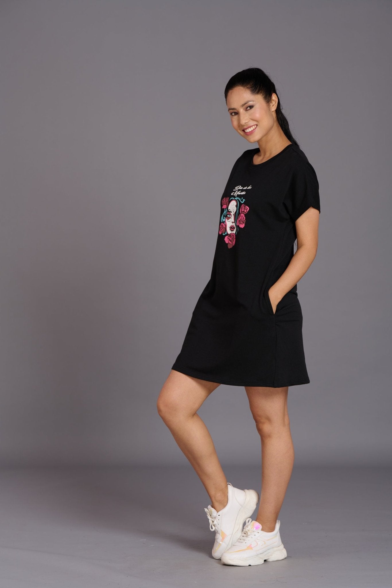 Dia De Los Muertos Black Dress for Women - Go Devil