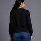 Dia De los Printed Black Sweatshirt for Women - Go Devil