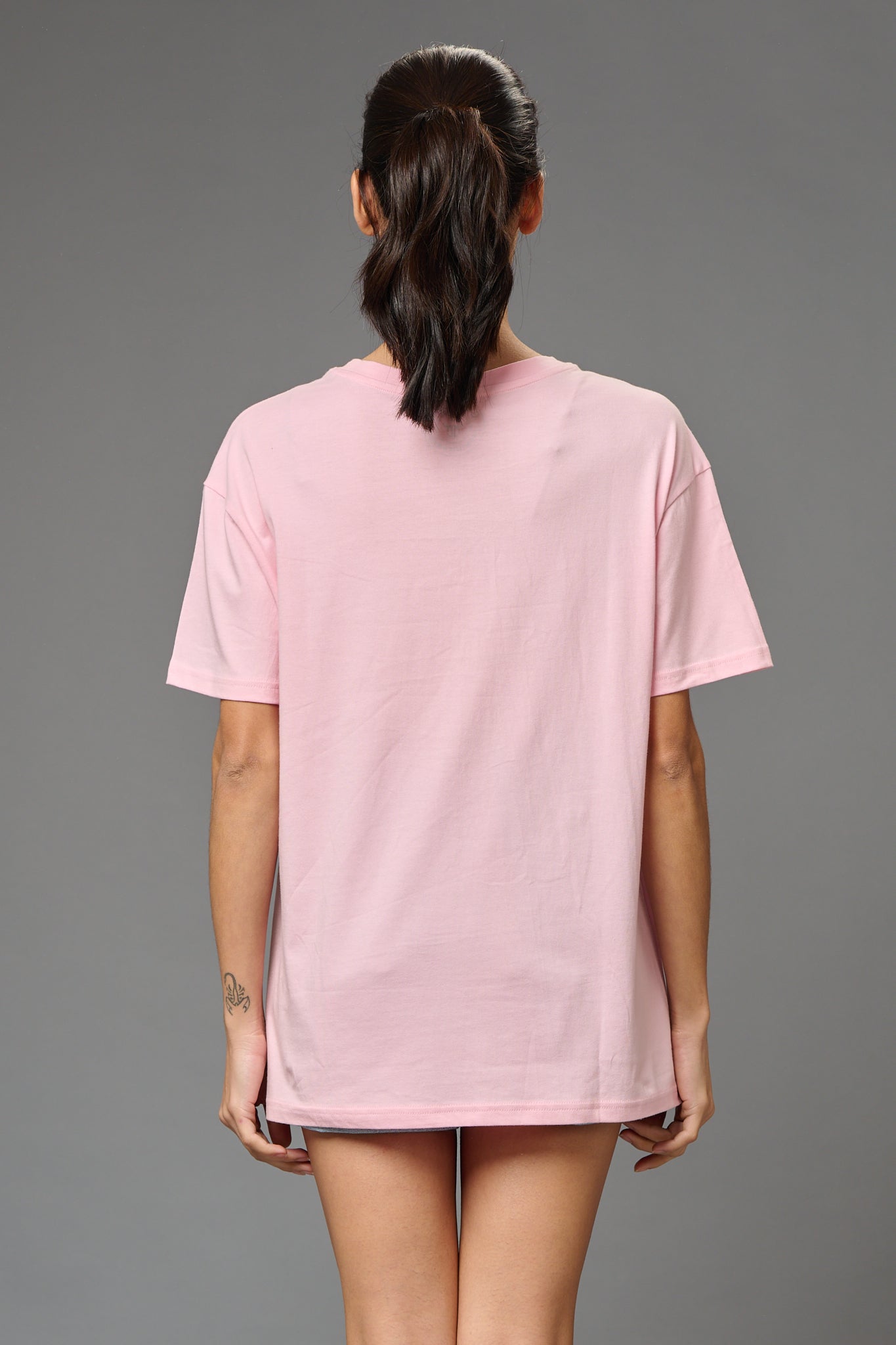 Don't Call me Angel Baby Pink Oversized T-Shirt for Women - Go Devil