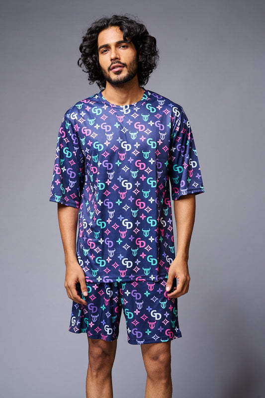 GD Gradient Printed Premium Co-ord Set for Men - Go Devil