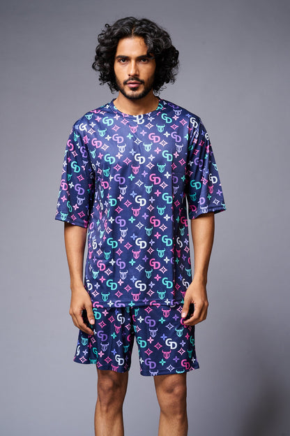 GD Gradient Printed Premium Co-ord Set for Men - Go Devil